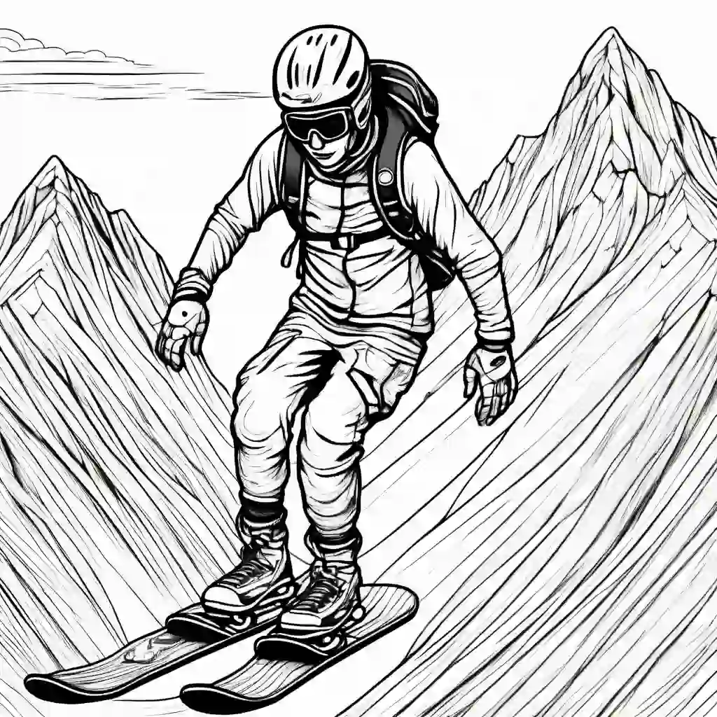 Mountain Boarding coloring pages